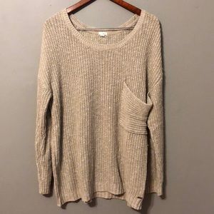 Garage Oversized Tan Long Sleeve Sweater